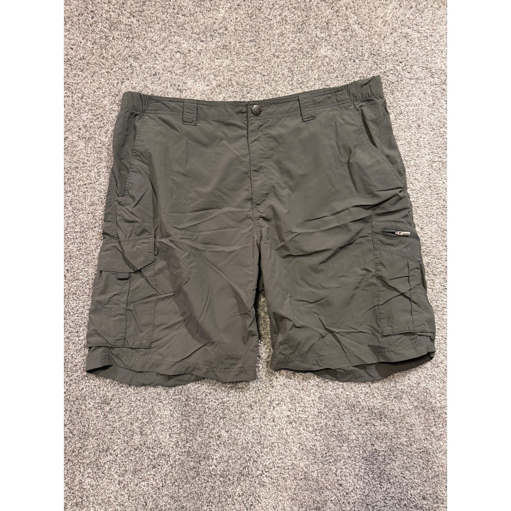 Columbia Cargo Shorts Mens 40 Grey Omni-Shade Hiking Outdoor Lightweight 10in